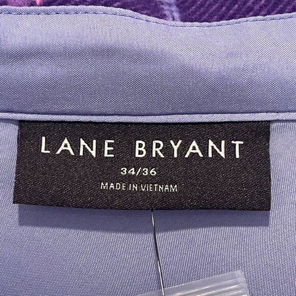 NWT Lane Bryant Purple & Lavender Plaid Button-Up Shirt Size 34/36 flannel NEW - Picture 4 of 7